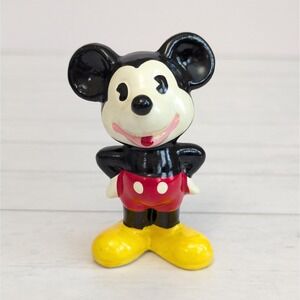 Vintage Walt Disney Productions Mickey Mouse Glazed Ceramic Figure Korea 3"
